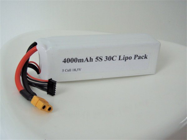 4000mAh 5S 30C Lipo Pack